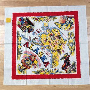 Vintage Alaska Tablecloth Cactus Cloth